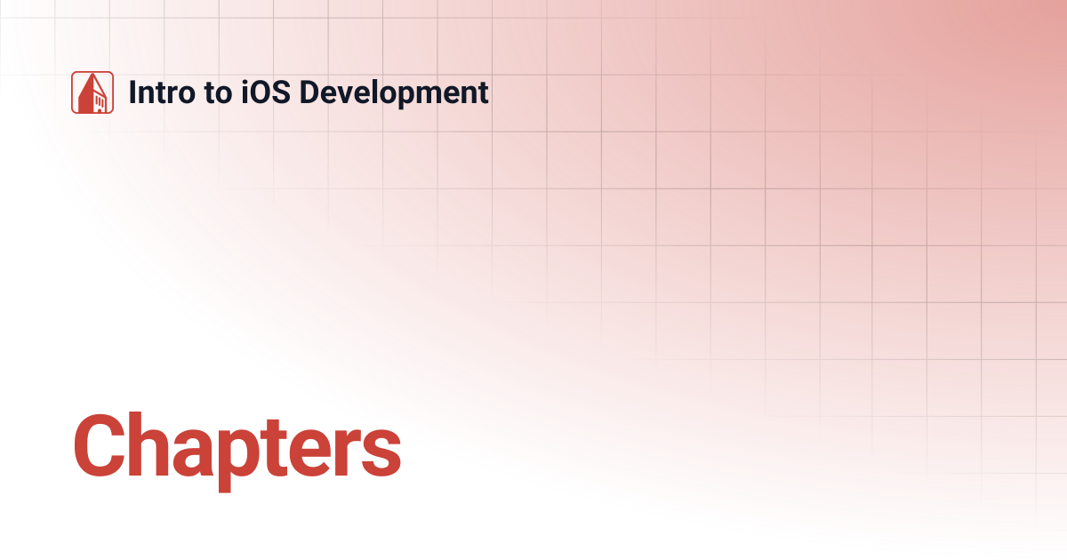 Chapters | Intro to iOS Development